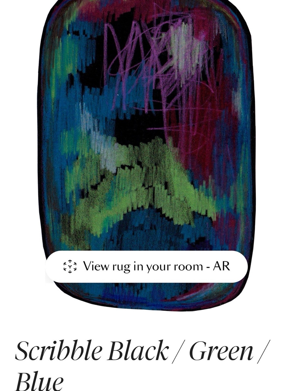 Moooi Scribble Rug in Black, Green & Blue